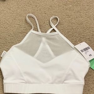Forever21 white sports bra halter top mesh